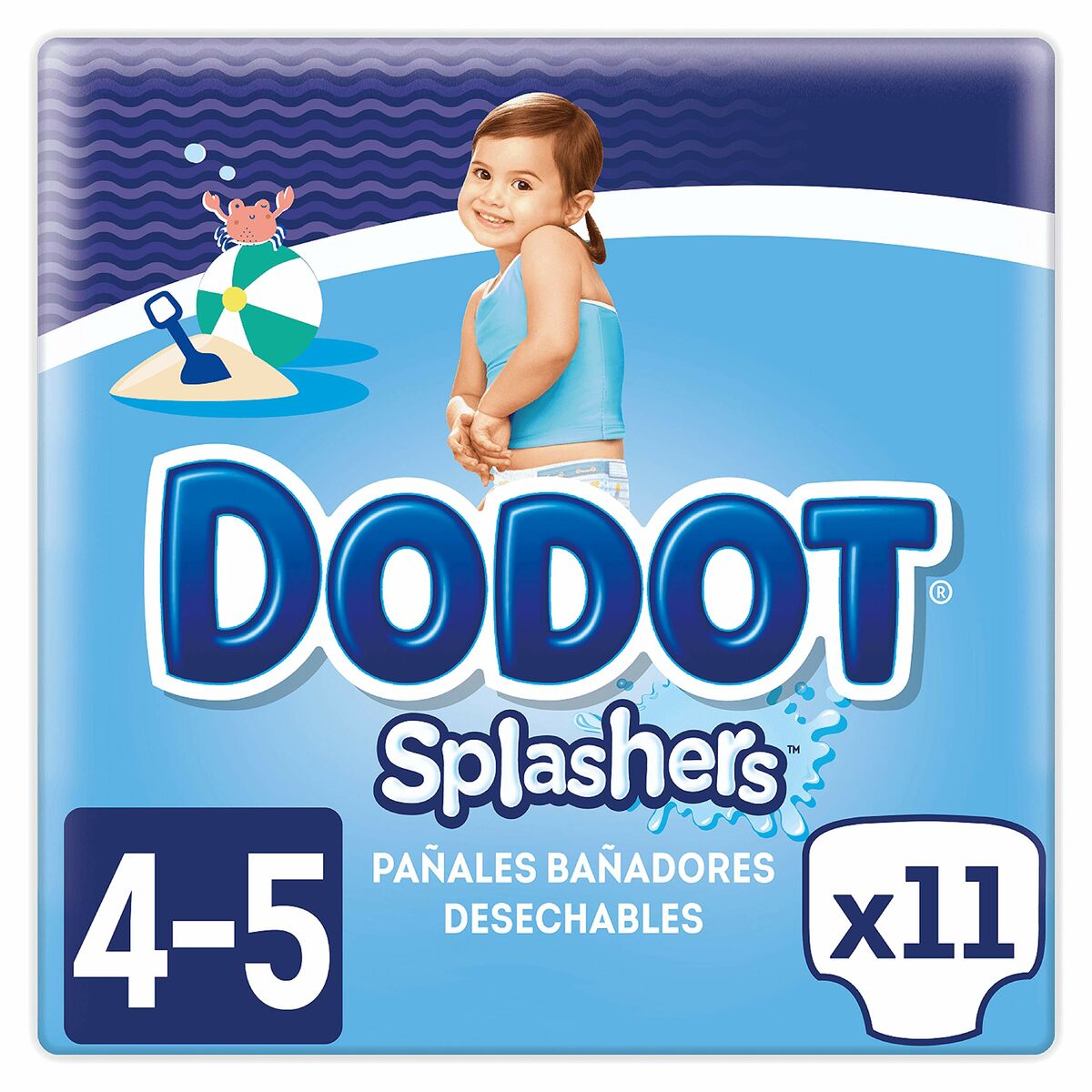 Disposable nappies Dodot Splashers 4-5 9-15 kg (11 Units) - Image 2