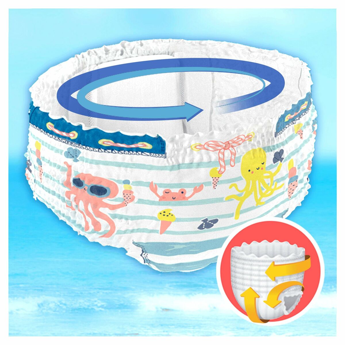 Disposable nappies Dodot Splashers 5-6 14 Kg (10 Units) - Image 5